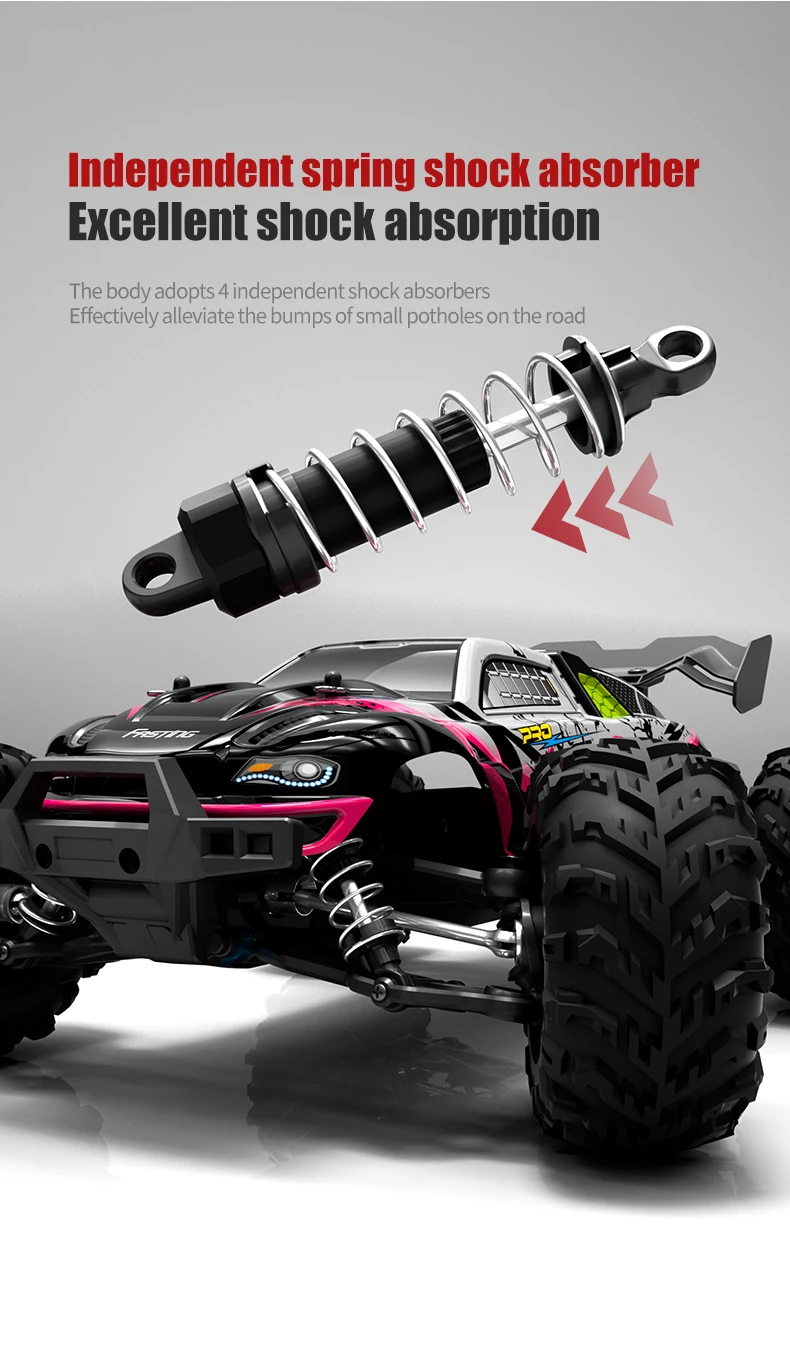 ZWN 1:16 70KM/H Or 50KM/H 4WD RC Car With LED Remote Control Cars High Speed Drift Monster Truck for Kids Vs Wltoys 144001 Toys