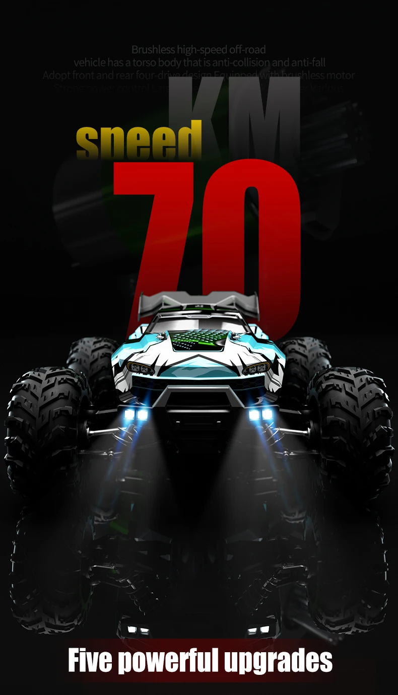 ZWN 1:16 70KM/H Or 50KM/H 4WD RC Car With LED Remote Control Cars High Speed Drift Monster Truck for Kids Vs Wltoys 144001 Toys