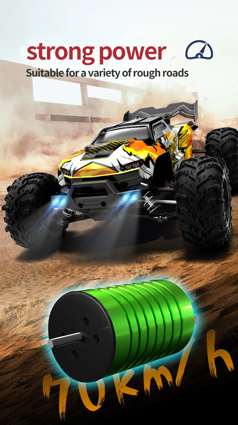 ZWN 1:16 70KM/H Or 50KM/H 4WD RC Car With LED Remote Control Cars High Speed Drift Monster Truck for Kids Vs Wltoys 144001 Toys