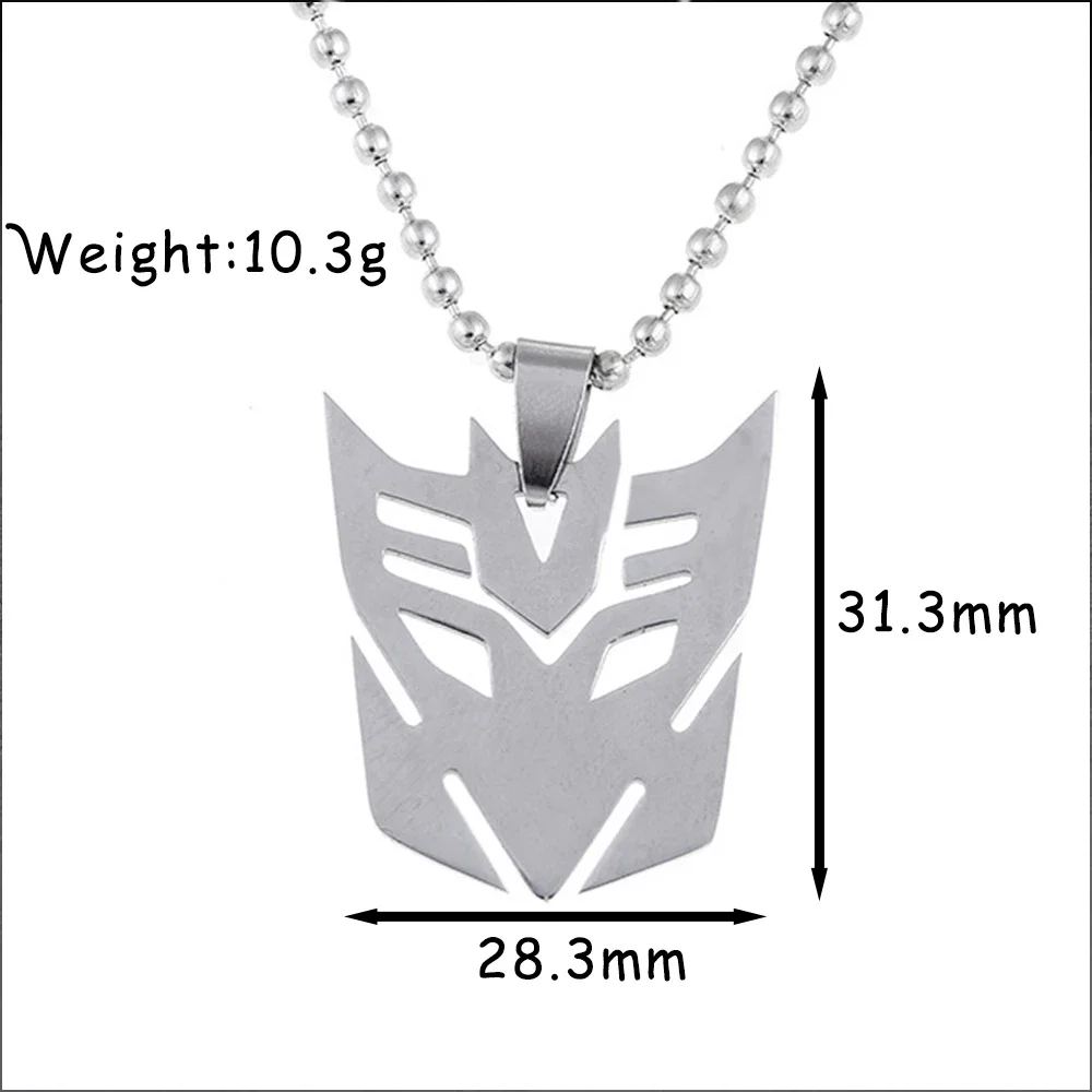 Trendy Simple Autobots Pendant Popular Movie Optimus Prime Decepticon Logo Necklace for Men Gift Popular Charm Jewelry Wholesale