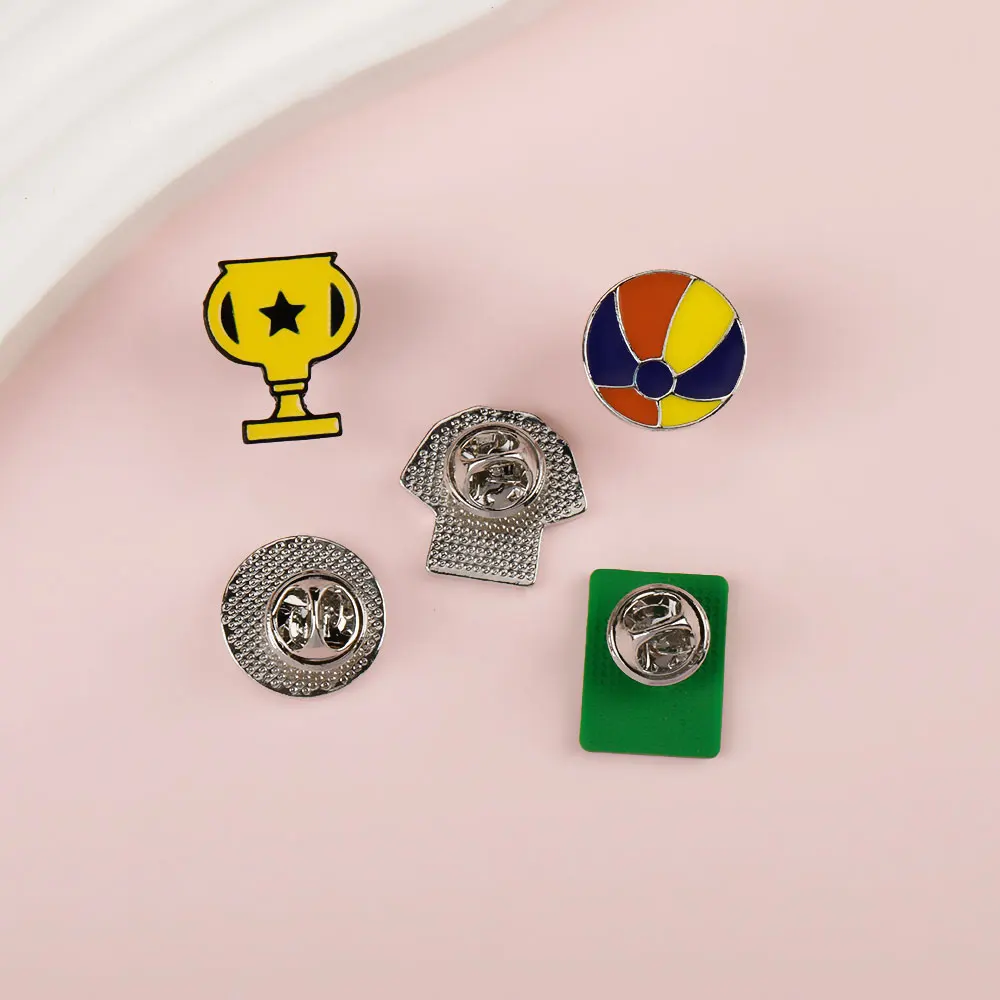 Football Basketball Rugby Baseball Beach ball Volleyball Hard Enamel Pins For Sport Lovers Bag Backpack Jacket Jewelry Brooches
