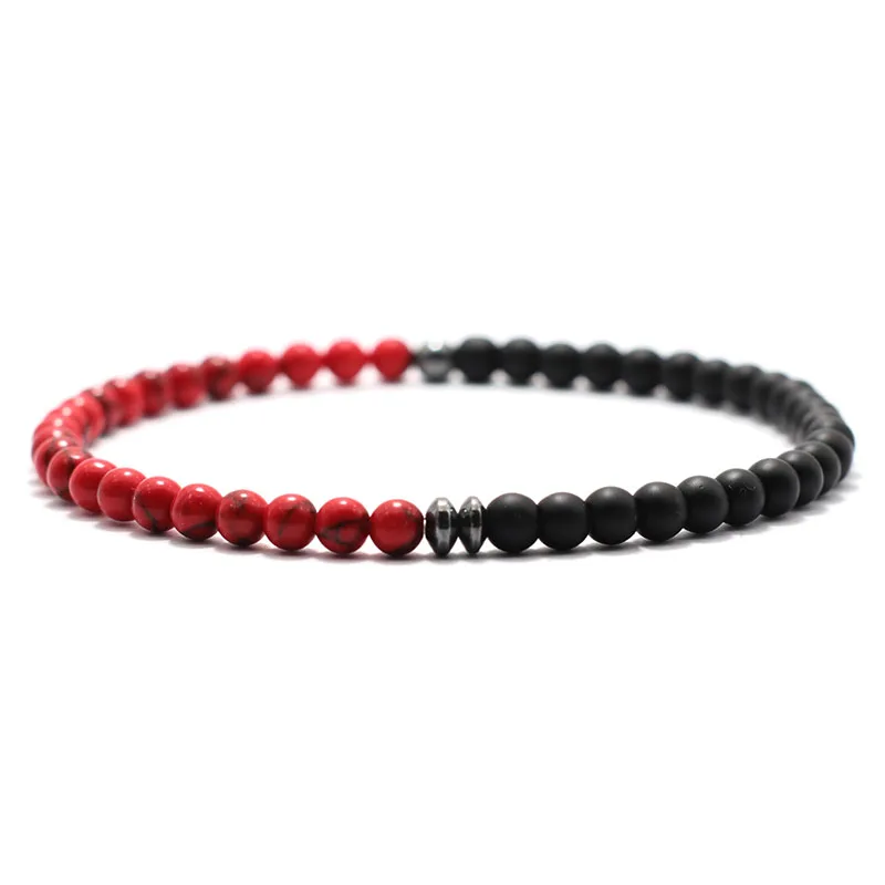 New Fashion 4mm Beads Bracelet Unisex Natural Map Volcanic Stone Braclet Meditation Yoga Hematite Braslet Handmade Jewelry Joias