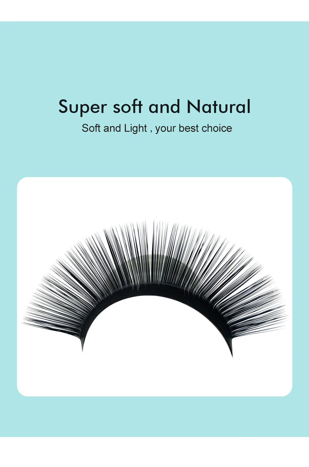 NATUHANA Matte Black Individual L/L+/LC/LD/LU(M)/N Curl Eyelashes Extension False Mink Lashes Soft Faux Silk Eyelashes Makeup