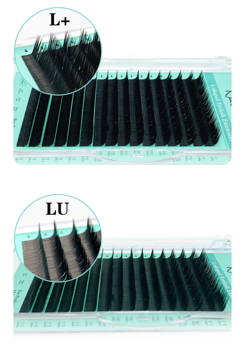 NATUHANA Matte Black Individual L/L+/LC/LD/LU(M)/N Curl Eyelashes Extension False Mink Lashes Soft Faux Silk Eyelashes Makeup