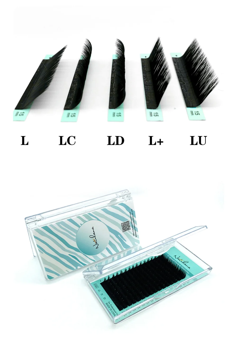 NATUHANA Matte Black Individual L/L+/LC/LD/LU(M)/N Curl Eyelashes Extension False Mink Lashes Soft Faux Silk Eyelashes Makeup