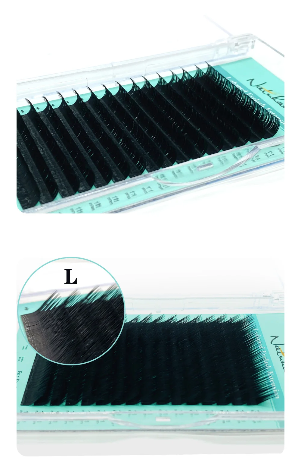 NATUHANA Matte Black Individual L/L+/LC/LD/LU(M)/N Curl Eyelashes Extension False Mink Lashes Soft Faux Silk Eyelashes Makeup