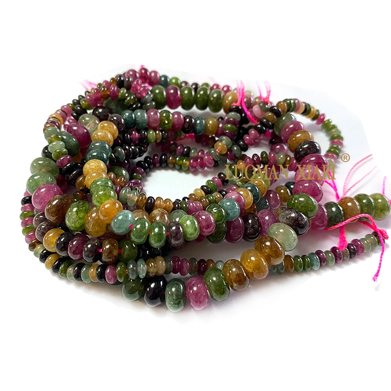 2x4MM 4x6MM 5X8MM Abacus Natural Stone Tourmaline Chalcedony Loose Space Beads for Jewelry Making Diy Bracelet Accessories 15''