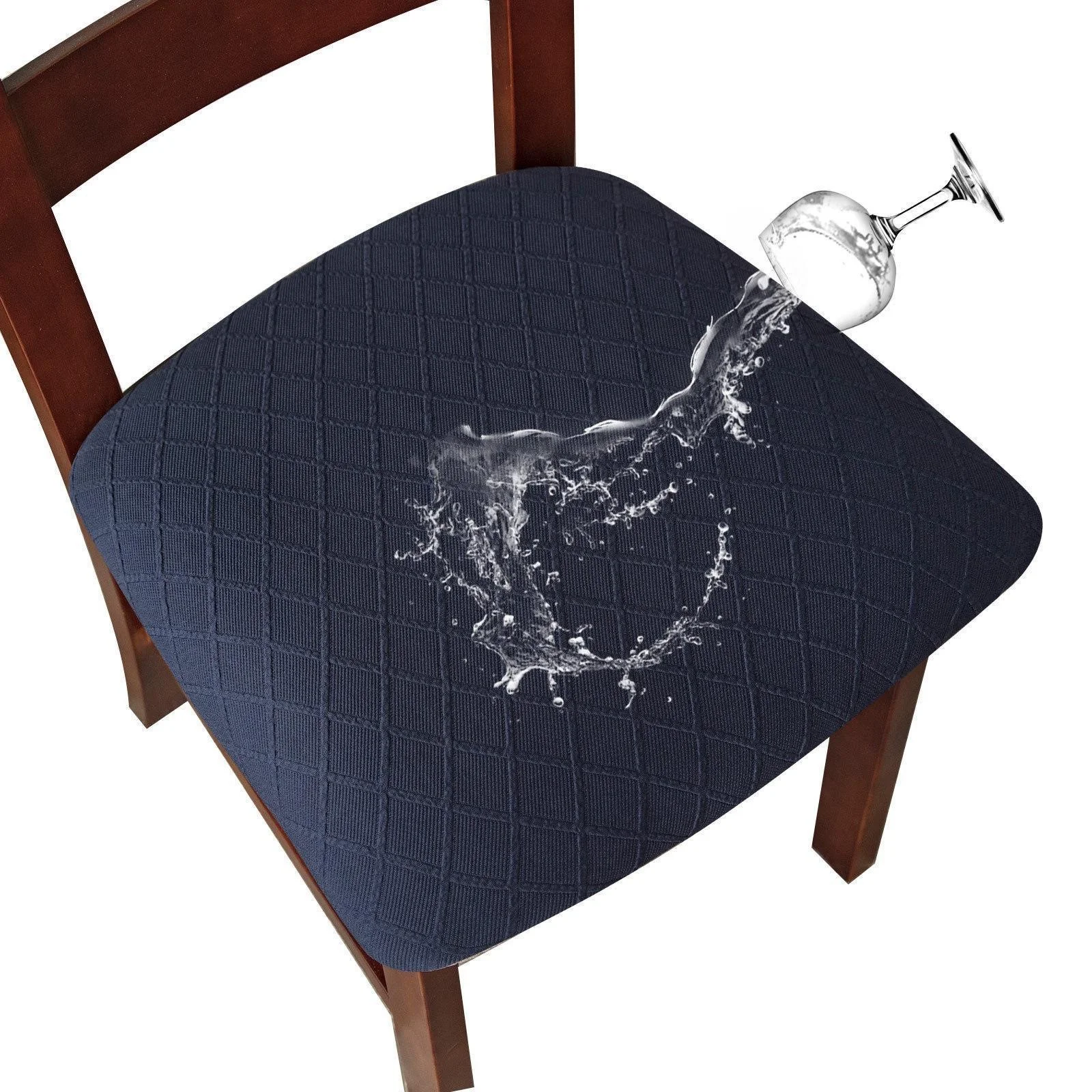 WaterProof Chair Seat Cover Dining Room Chair Covers Removable Washable Elastic Cushion Covers for Upholstered Dining Chair