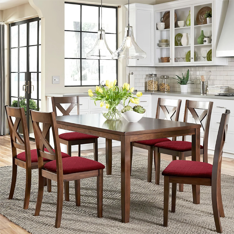 WaterProof Chair Seat Cover Dining Room Chair Covers Removable Washable Elastic Cushion Covers for Upholstered Dining Chair