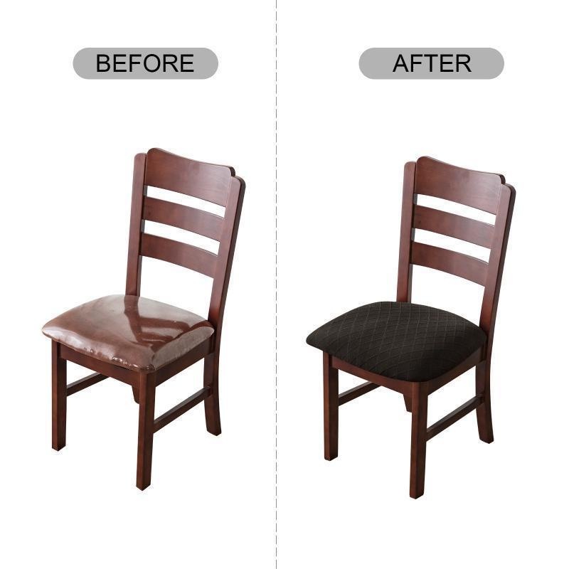 WaterProof Chair Seat Cover Dining Room Chair Covers Removable Washable Elastic Cushion Covers for Upholstered Dining Chair