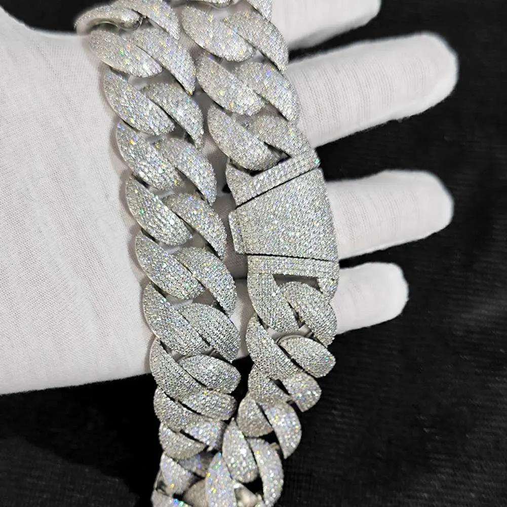 Luxury Jewelry 24mm Diamond Chain Men Iced Out Bling CZ Silver/Gold Plated Rapper Hip Hop Thick Cuban Link Necklace Gift for Him
