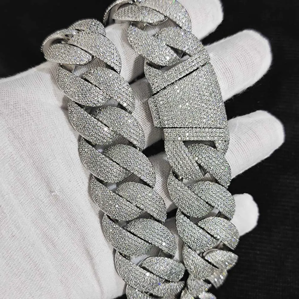 Luxury Jewelry 24mm Diamond Chain Men Iced Out Bling CZ Silver/Gold Plated Rapper Hip Hop Thick Cuban Link Necklace Gift for Him