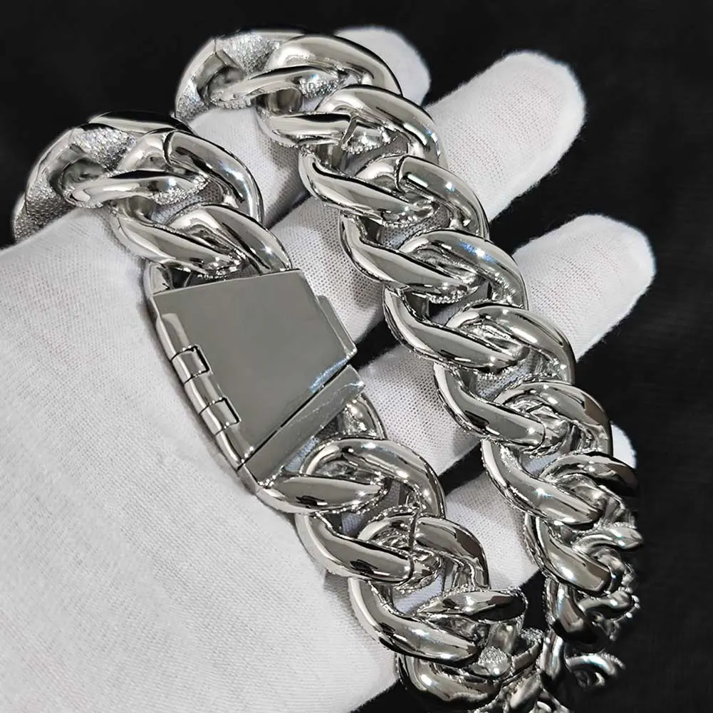 Luxury Jewelry 24mm Diamond Chain Men Iced Out Bling CZ Silver/Gold Plated Rapper Hip Hop Thick Cuban Link Necklace Gift for Him