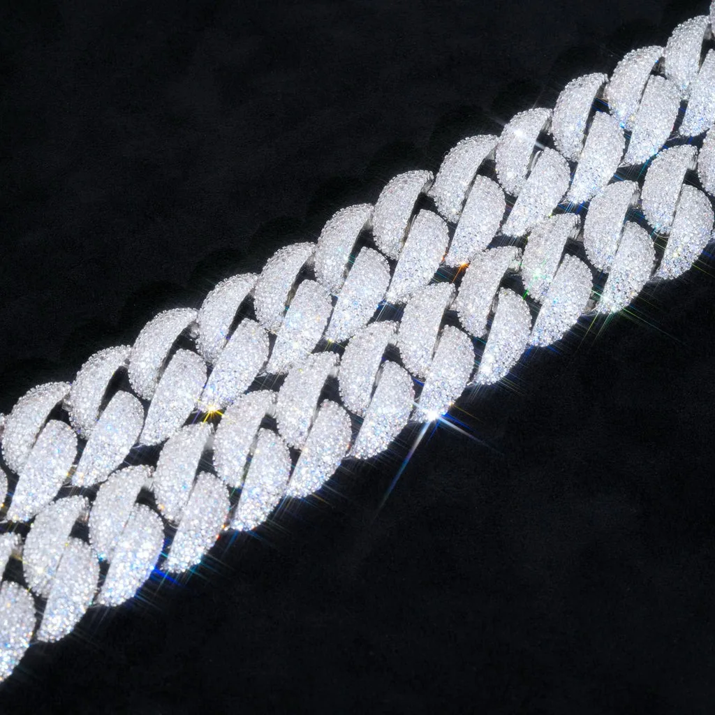 Luxury Jewelry 24mm Diamond Chain Men Iced Out Bling CZ Silver/Gold Plated Rapper Hip Hop Thick Cuban Link Necklace Gift for Him