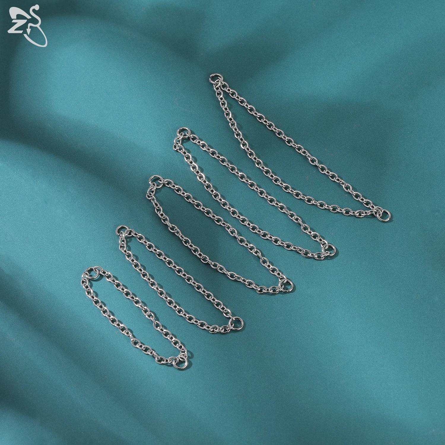 ZS 1 PC Gold Color Stainless Steel Nose Chain 17/24/32/35/40/45/50MM Tassel Ear Helix Bridge Piercing Chains Accessories Jewelry