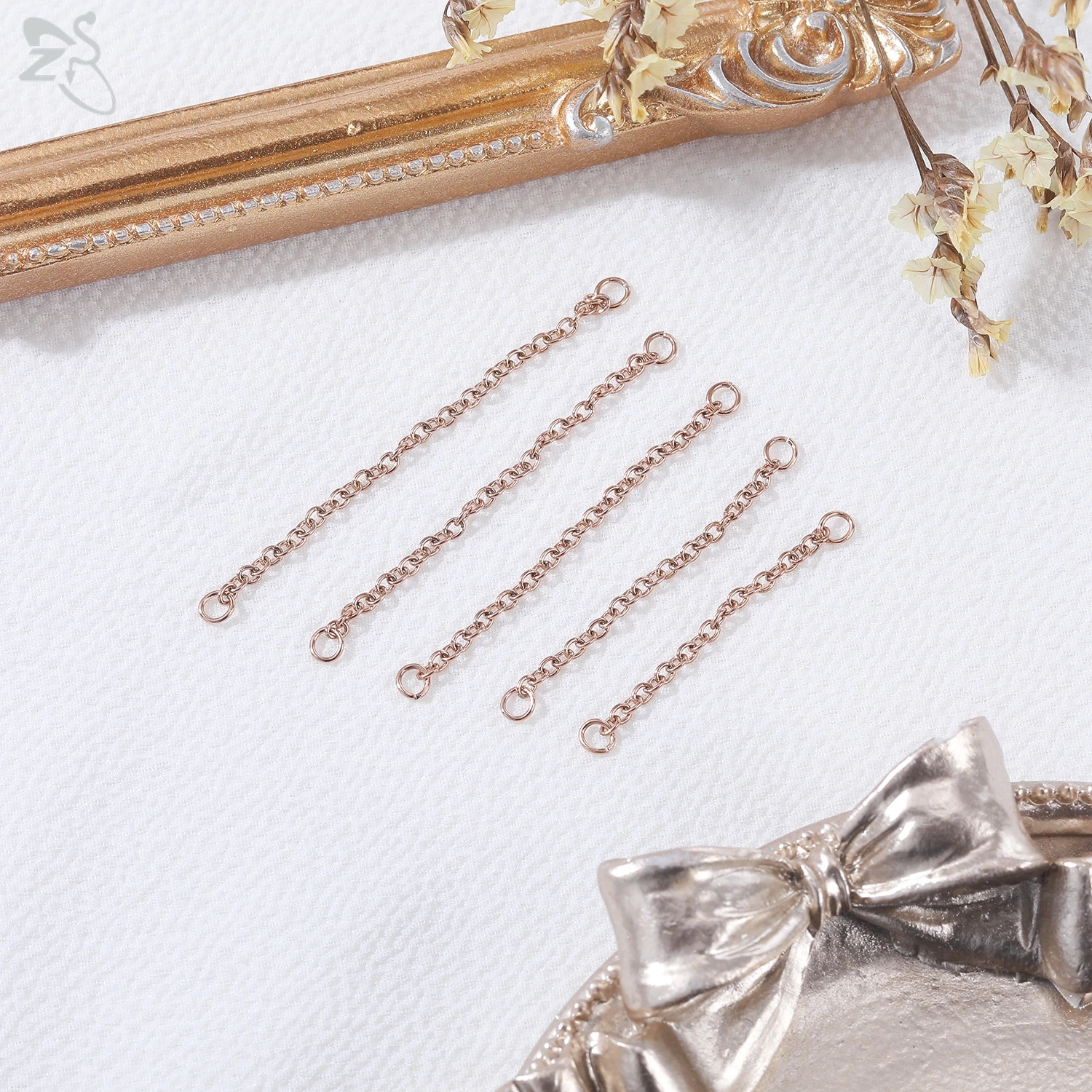 ZS 1 PC Gold Color Stainless Steel Nose Chain 17/24/32/35/40/45/50MM Tassel Ear Helix Bridge Piercing Chains Accessories Jewelry