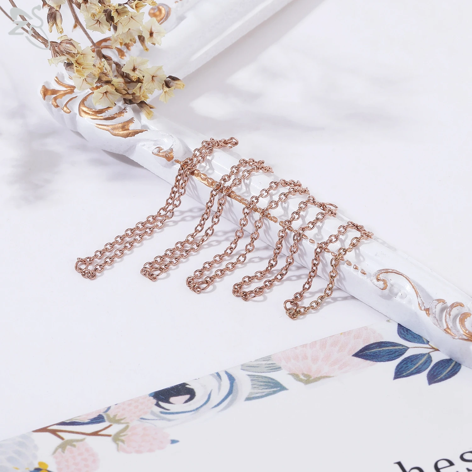 ZS 1 PC Gold Color Stainless Steel Nose Chain 17/24/32/35/40/45/50MM Tassel Ear Helix Bridge Piercing Chains Accessories Jewelry
