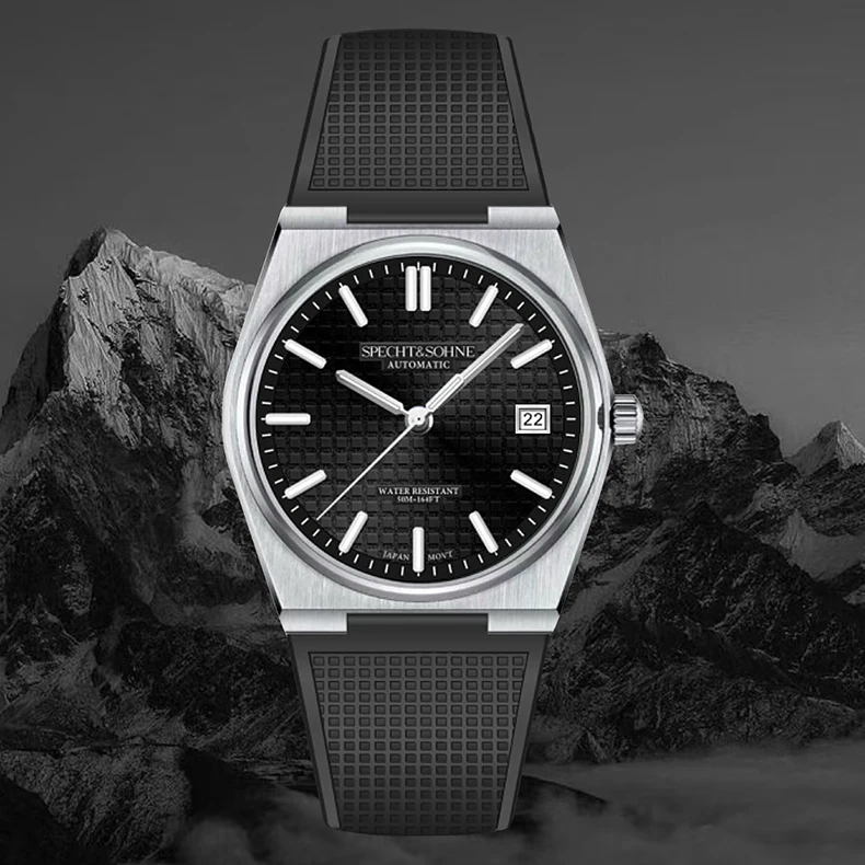 SPECHT&SOHNE New 37MM Men's Watches Luxury Automatic Watch For Men Rose Gold Stainless Steel Mechanical Wristwatch Waterproof