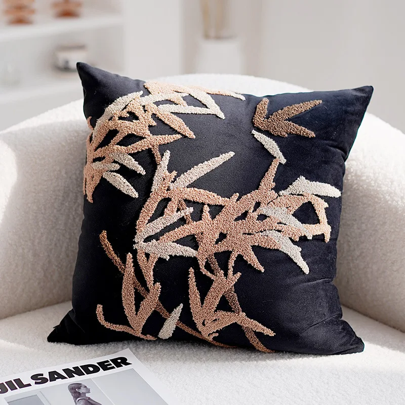 45x45CM Brown Vintage Nordic Throw Pillow Cover Cream Light luxury Sofa Cushion Waist Cover Simple Decorative Pillowcase