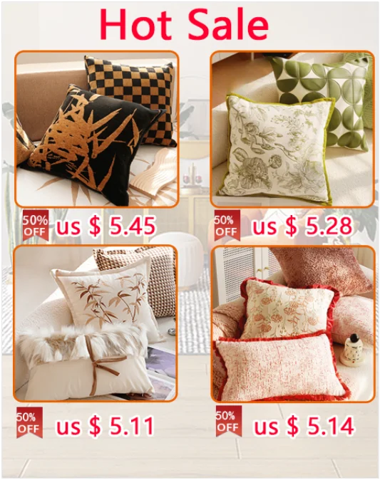 45x45CM Brown Vintage Nordic Throw Pillow Cover Cream Light luxury Sofa Cushion Waist Cover Simple Decorative Pillowcase