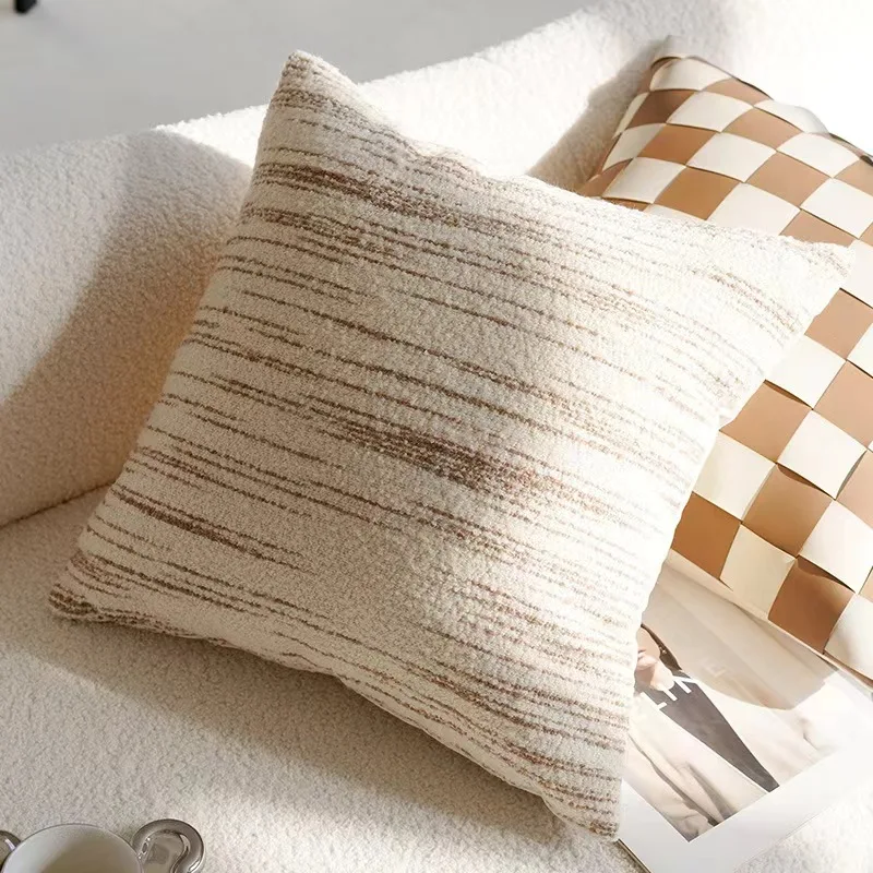 45x45CM Brown Vintage Nordic Throw Pillow Cover Cream Light luxury Sofa Cushion Waist Cover Simple Decorative Pillowcase