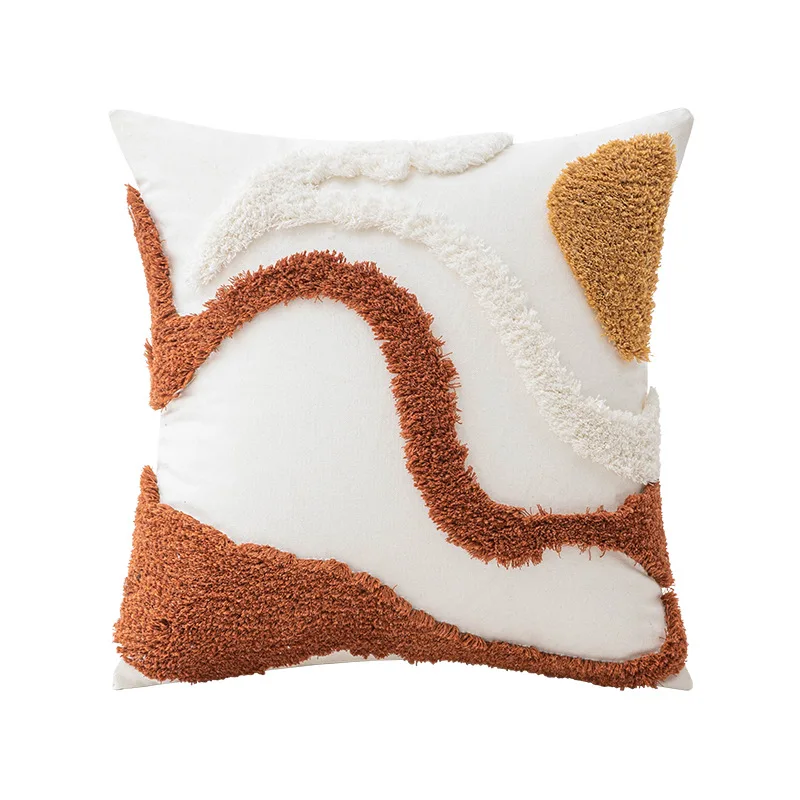 45x45CM Brown Vintage Nordic Throw Pillow Cover Cream Light luxury Sofa Cushion Waist Cover Simple Decorative Pillowcase