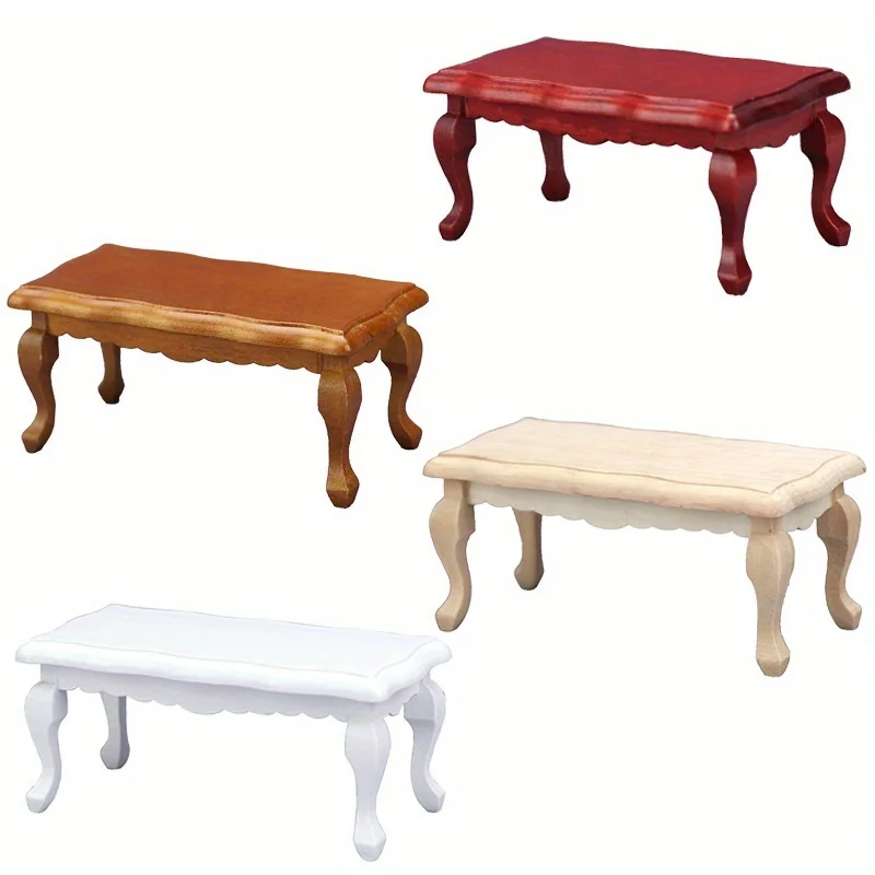 Mini Miniature Furniture Teatable Coffee Table Doll House Decor Dolls Simulation Home Micro Landscape Decoration