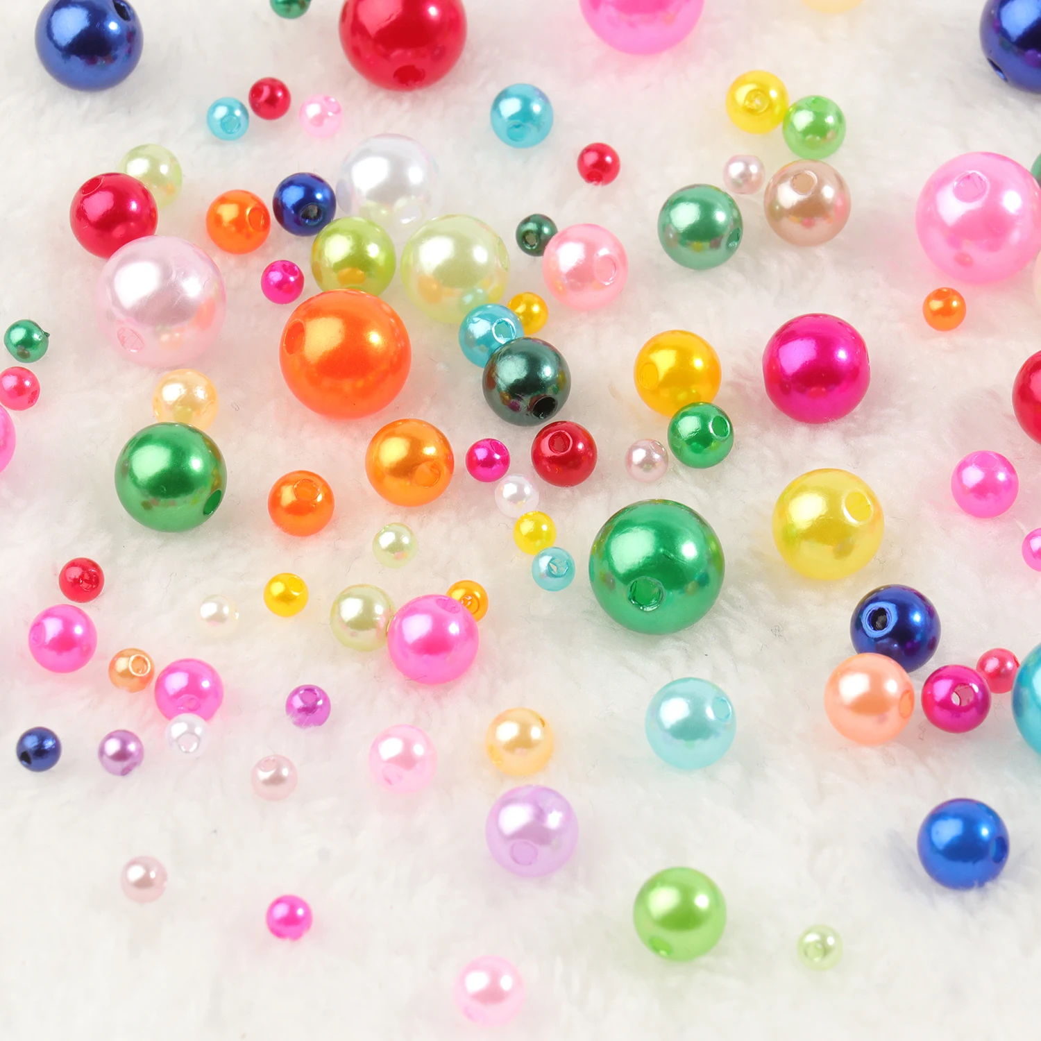 4mm 6mm 8mm 10mm Round Imitation Pearl Beads Colorful Loose Plastic Acrylic Spacer Bead For Jewelry Making Diy Bracelet Necklace