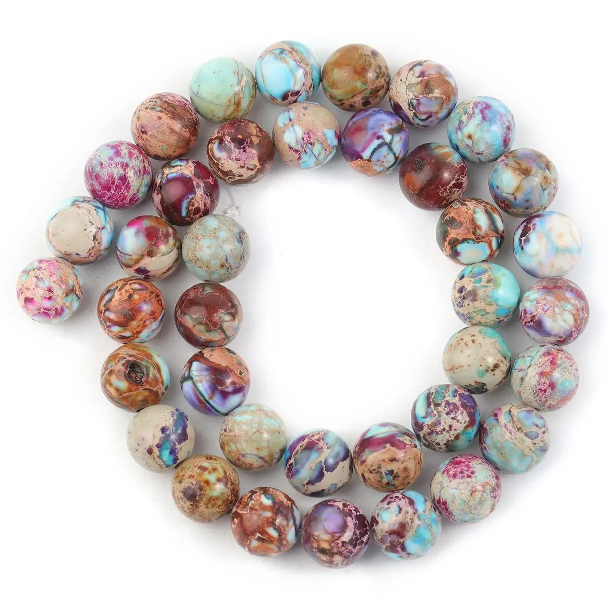 4/6/8/10mm Natural Stone Flower Purple Imperial Jasper High Quality Stone Spacer Beads For Jewelry Making DIY Bracelet Necklace