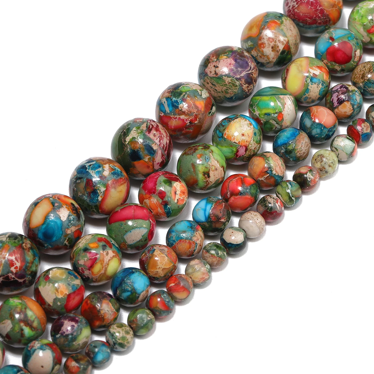4/6/8/10mm Natural Stone Flower Purple Imperial Jasper High Quality Stone Spacer Beads For Jewelry Making DIY Bracelet Necklace