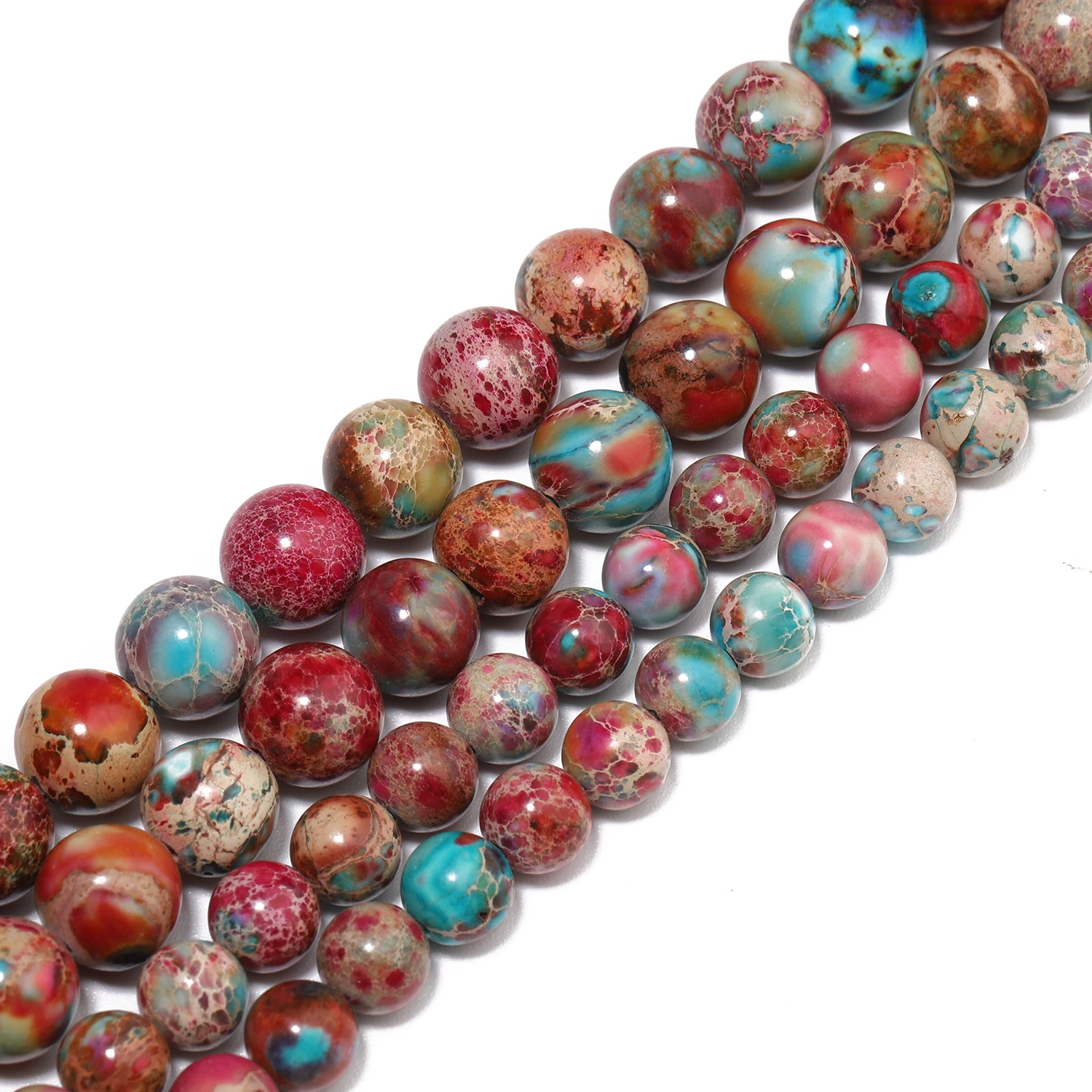 4/6/8/10mm Natural Stone Flower Purple Imperial Jasper High Quality Stone Spacer Beads For Jewelry Making DIY Bracelet Necklace