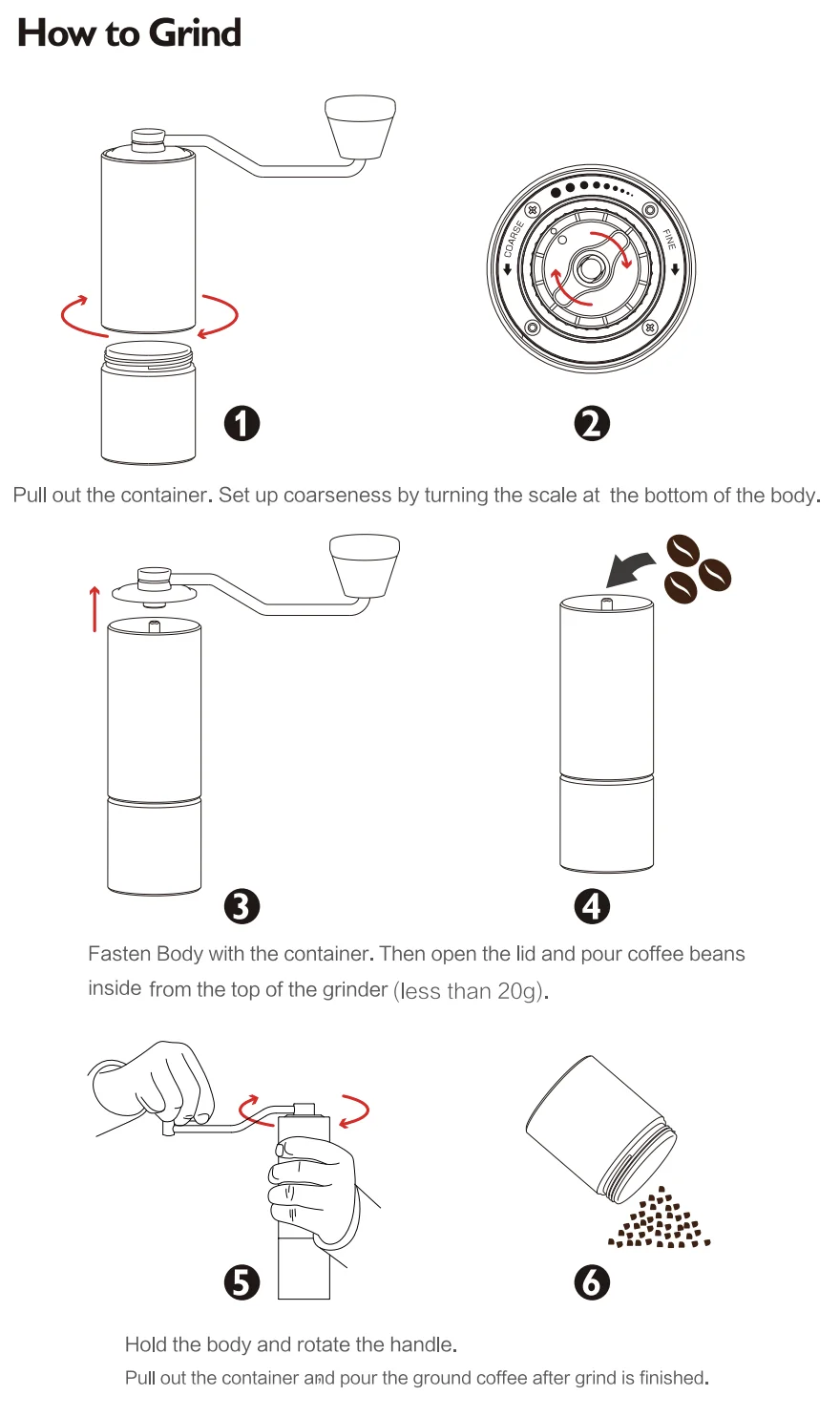 TIMEMORE Chestnut C2S Manual Coffee Grinder New Upgrade Integrated Metal Body Portable Hand Grinder Great For Travel Camping