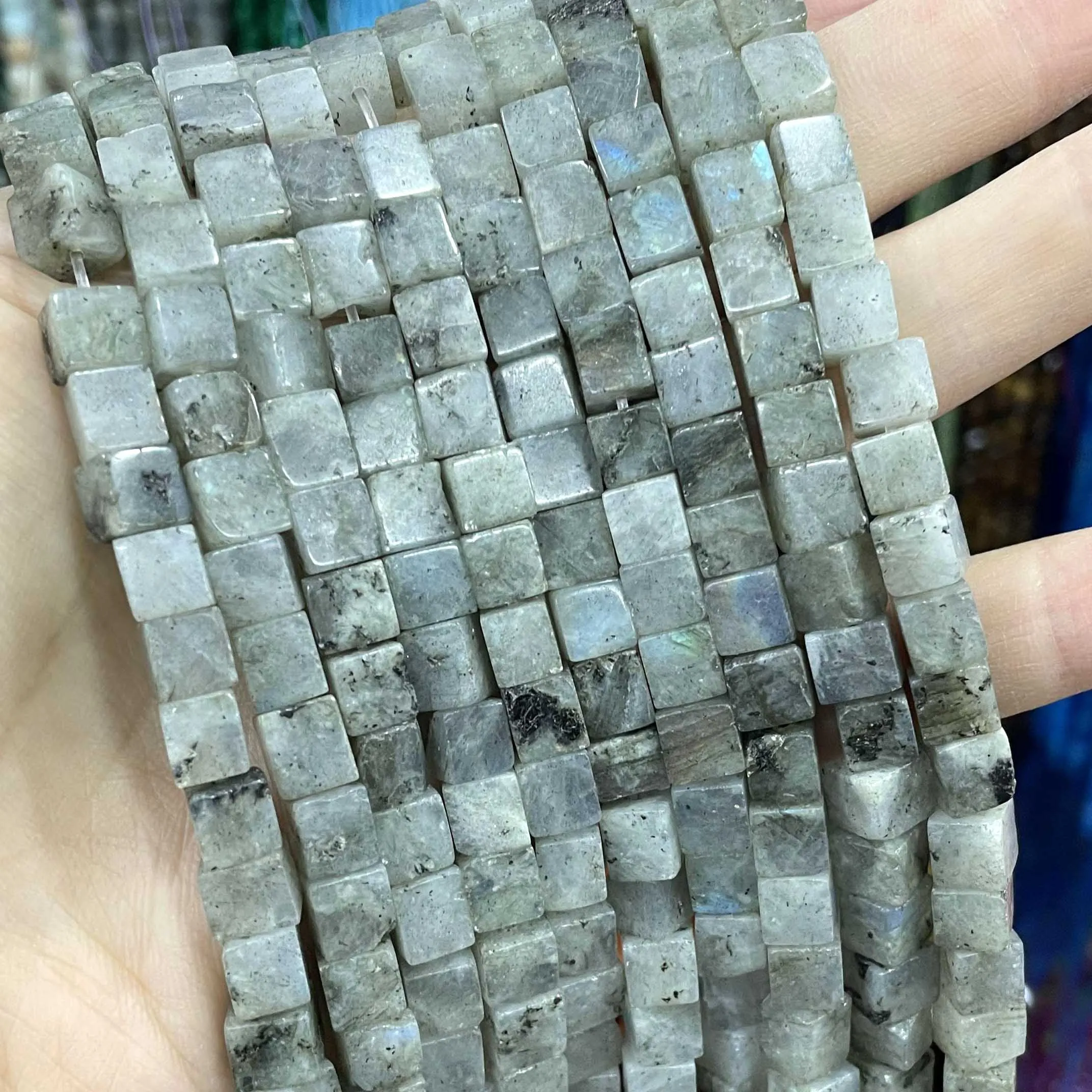 Natural Labradorite Gems Stone Faceted Round Rondelle Loose Beads For Jewelry Making DIY Bracelet Necklace Handmade Accessories