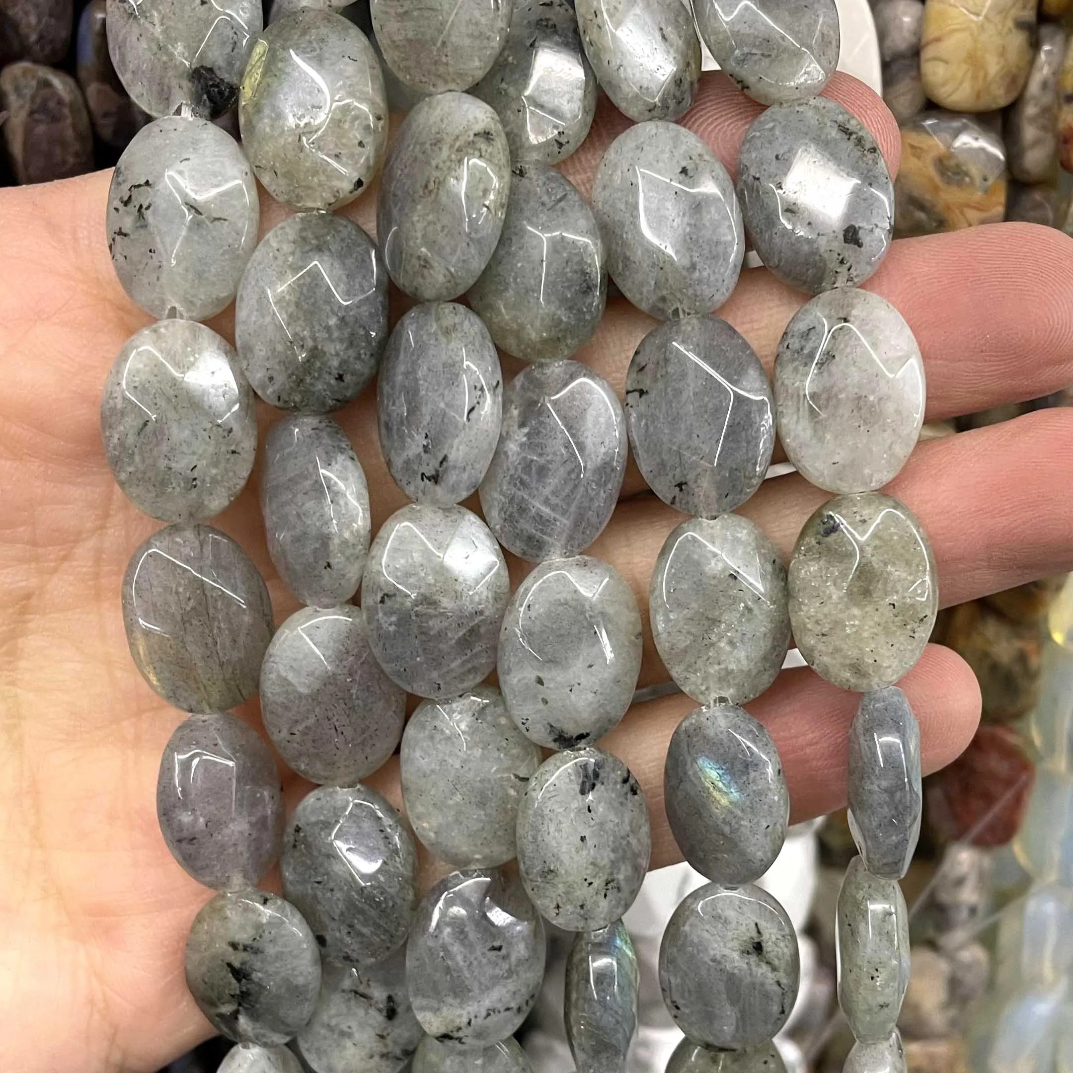 Natural Labradorite Gems Stone Faceted Round Rondelle Loose Beads For Jewelry Making DIY Bracelet Necklace Handmade Accessories