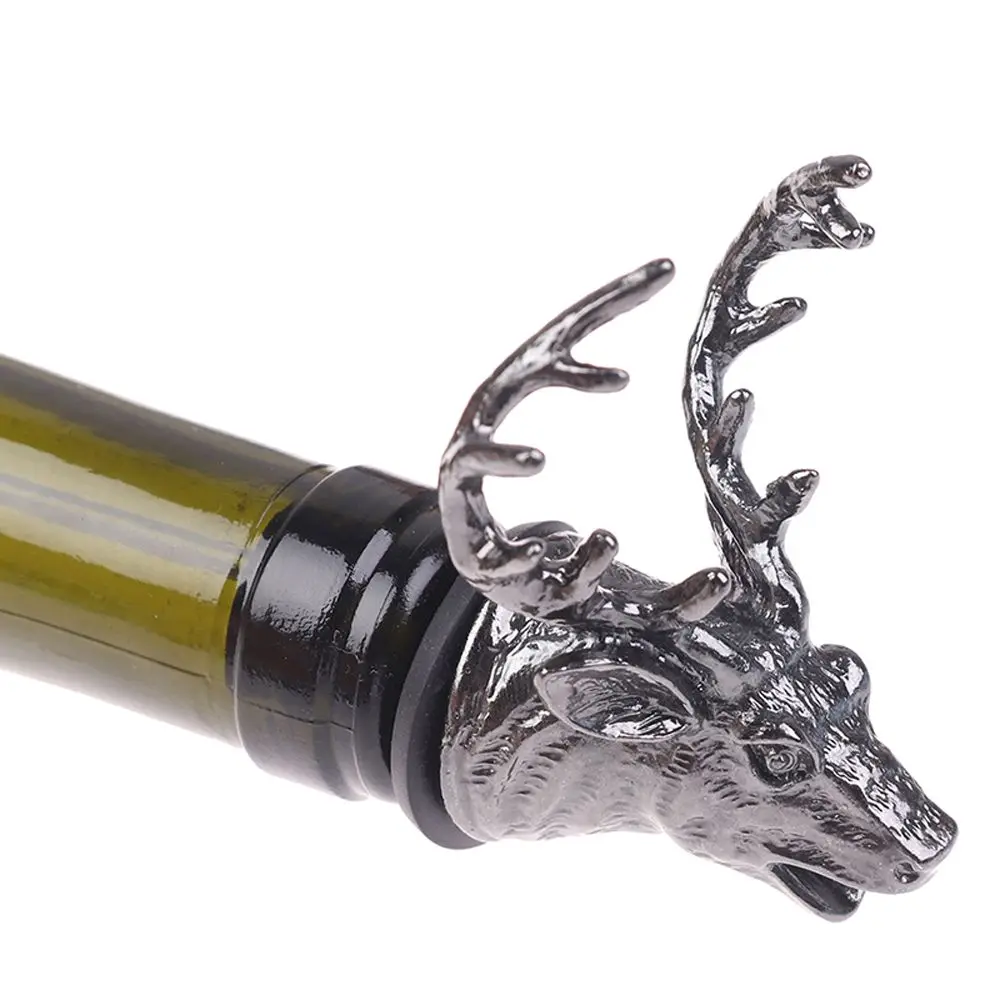 Deer Head Wine Pourer Bottle Stoppers Zinc Alloy Bar Tools Wedding Party Drinks Wine Aerators Kitchen Tool Accessories