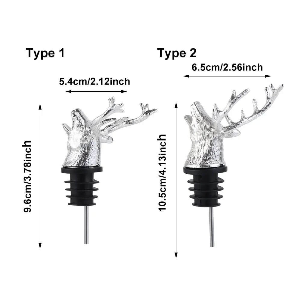 Deer Head Wine Pourer Bottle Stoppers Zinc Alloy Bar Tools Wedding Party Drinks Wine Aerators Kitchen Tool Accessories