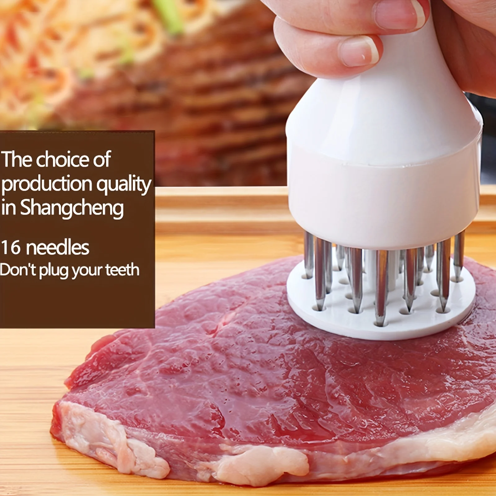 1PC Stainless Steel Steak Meat Tenderizer Hammer Loose Meat Needle Household Punching Daily Tendon Breaker Meat Inserting Needle