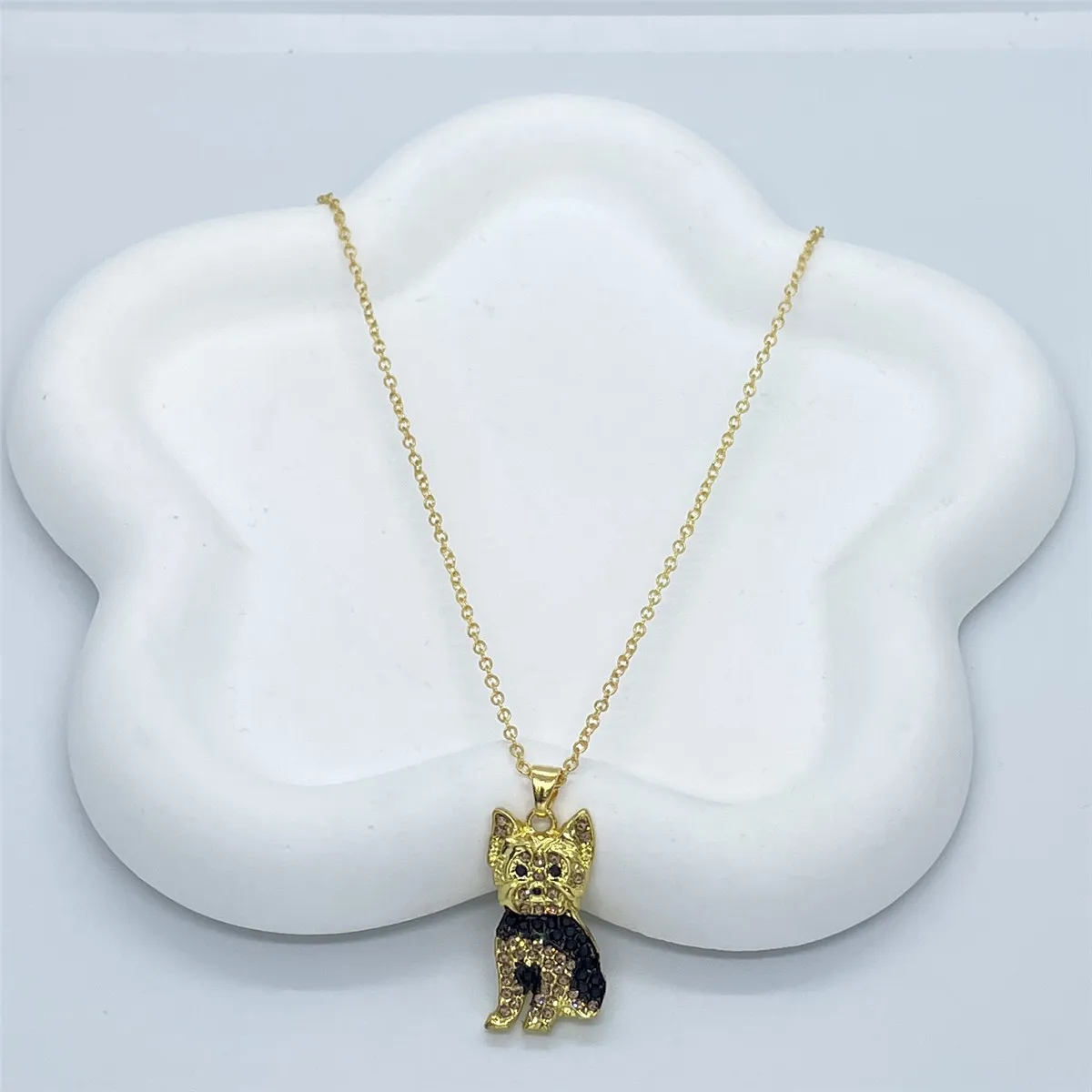 Exquisite and Cute Royal Yorkie Dog Pendant Necklace for Women Elegant Pet Puppy Jewelry Animal Accessories Dog Lovers Gift