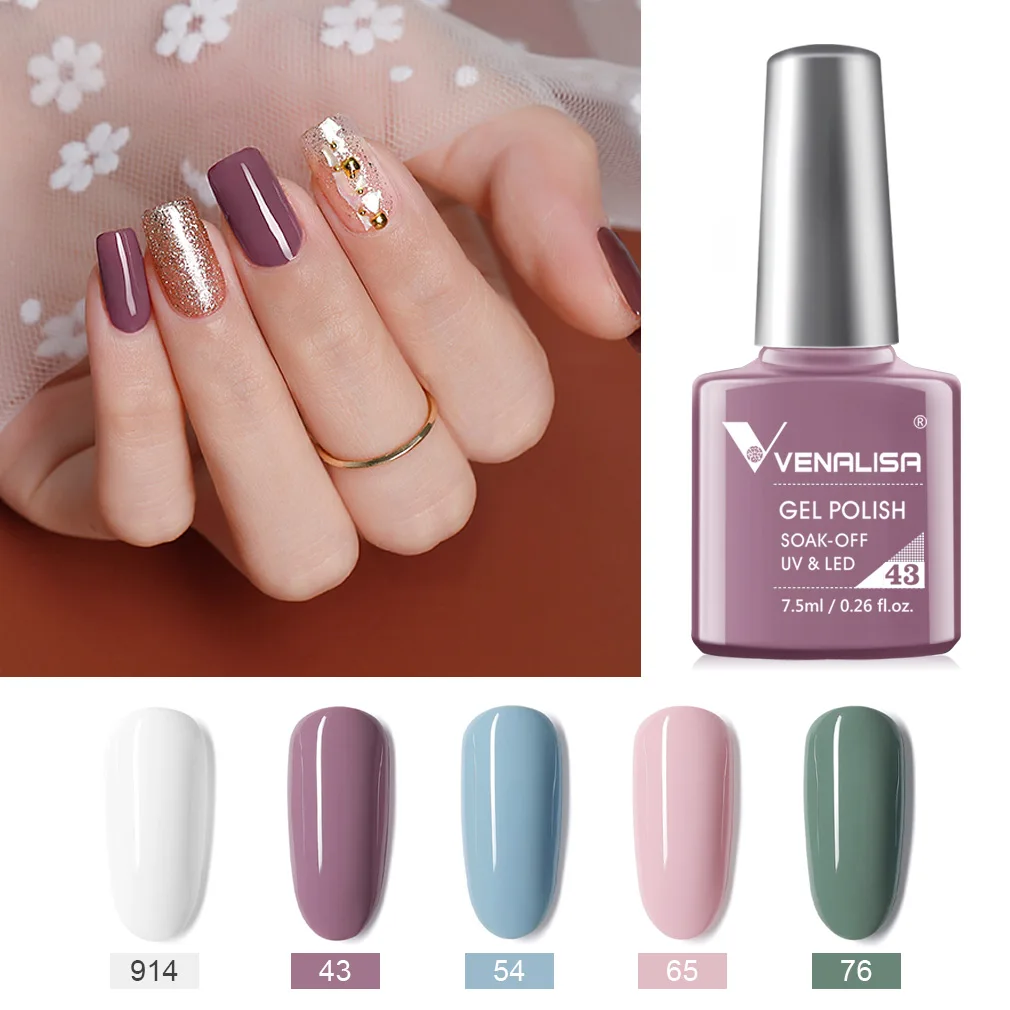 VENALISA Semi Transparent French Pink Color Rubber Base Coat Nail Gel Polish Jelly Nail Camouflage Soak off UV LED Nail Gel