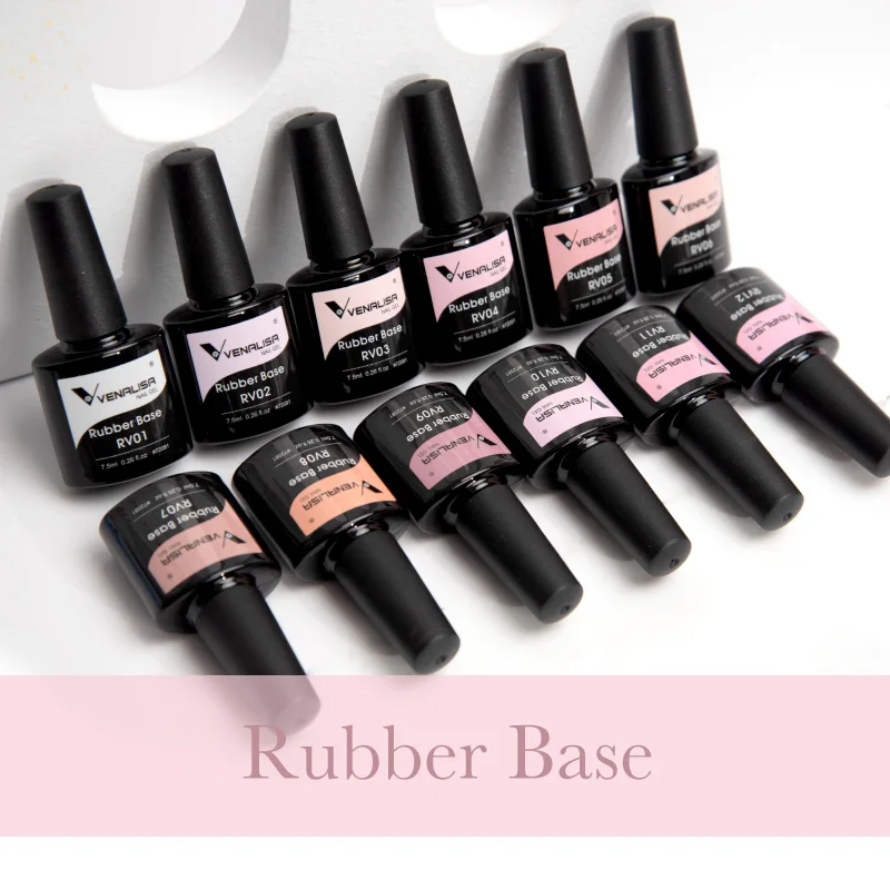 VENALISA Semi Transparent French Pink Color Rubber Base Coat Nail Gel Polish Jelly Nail Camouflage Soak off UV LED Nail Gel