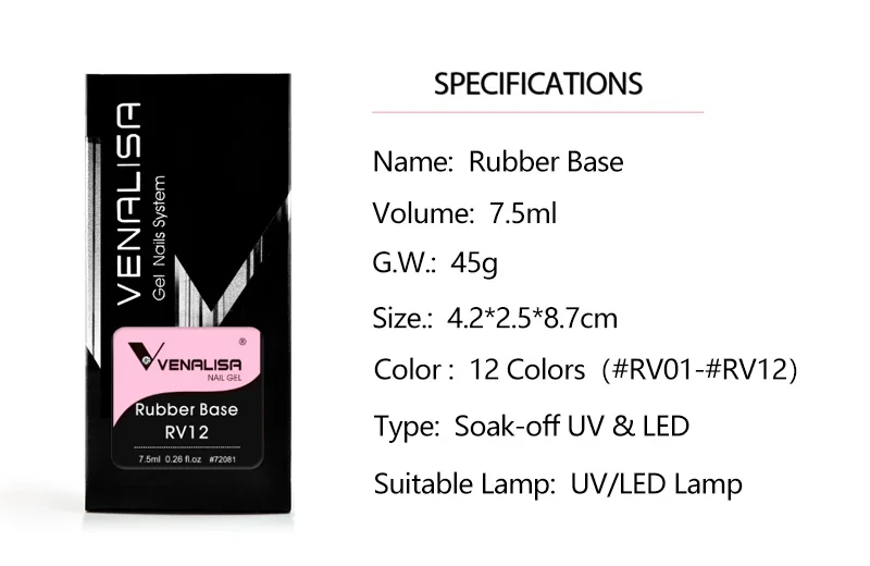 VENALISA Semi Transparent French Pink Color Rubber Base Coat Nail Gel Polish Jelly Nail Camouflage Soak off UV LED Nail Gel