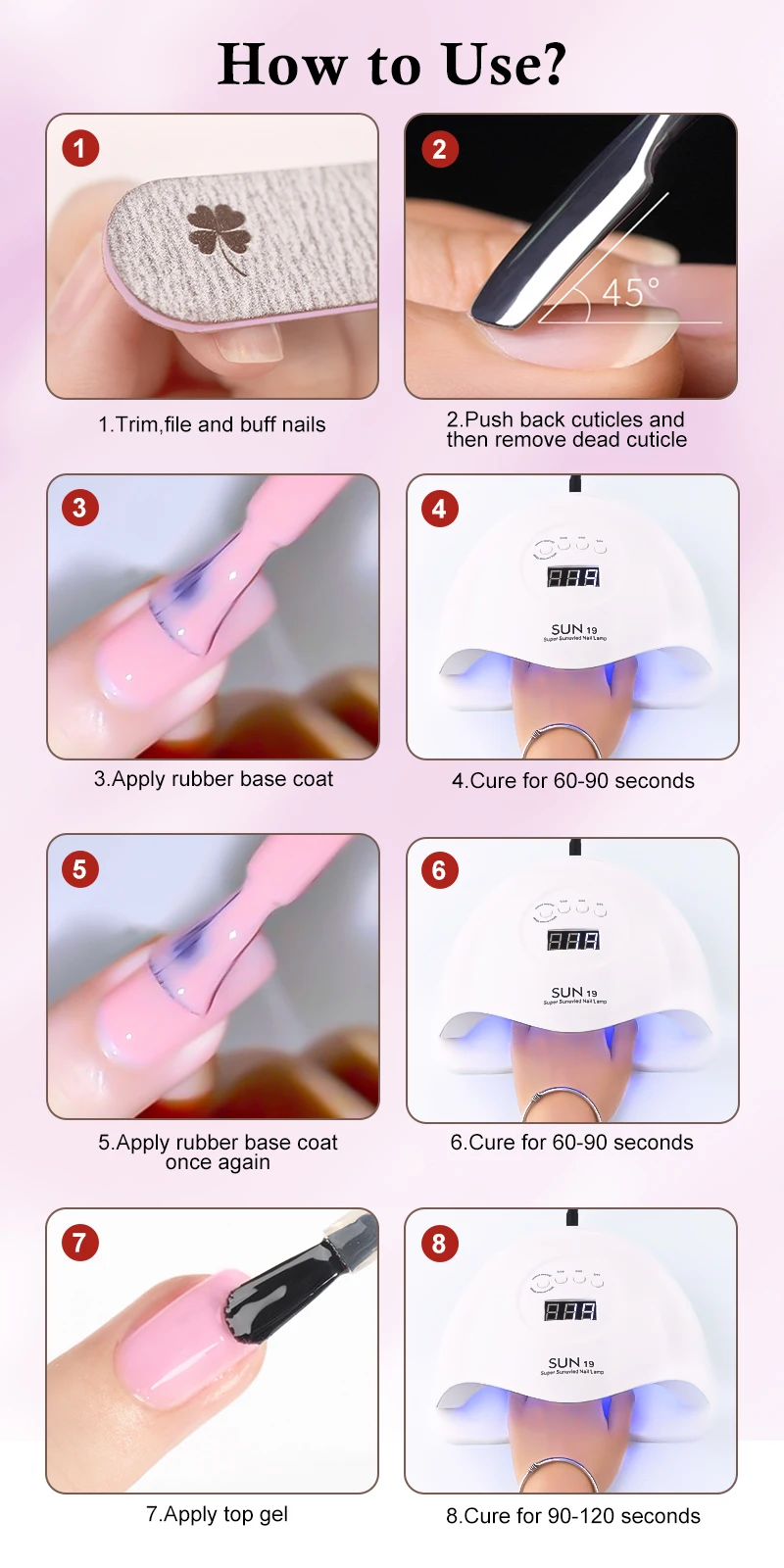 VENALISA Semi Transparent French Pink Color Rubber Base Coat Nail Gel Polish Jelly Nail Camouflage Soak off UV LED Nail Gel
