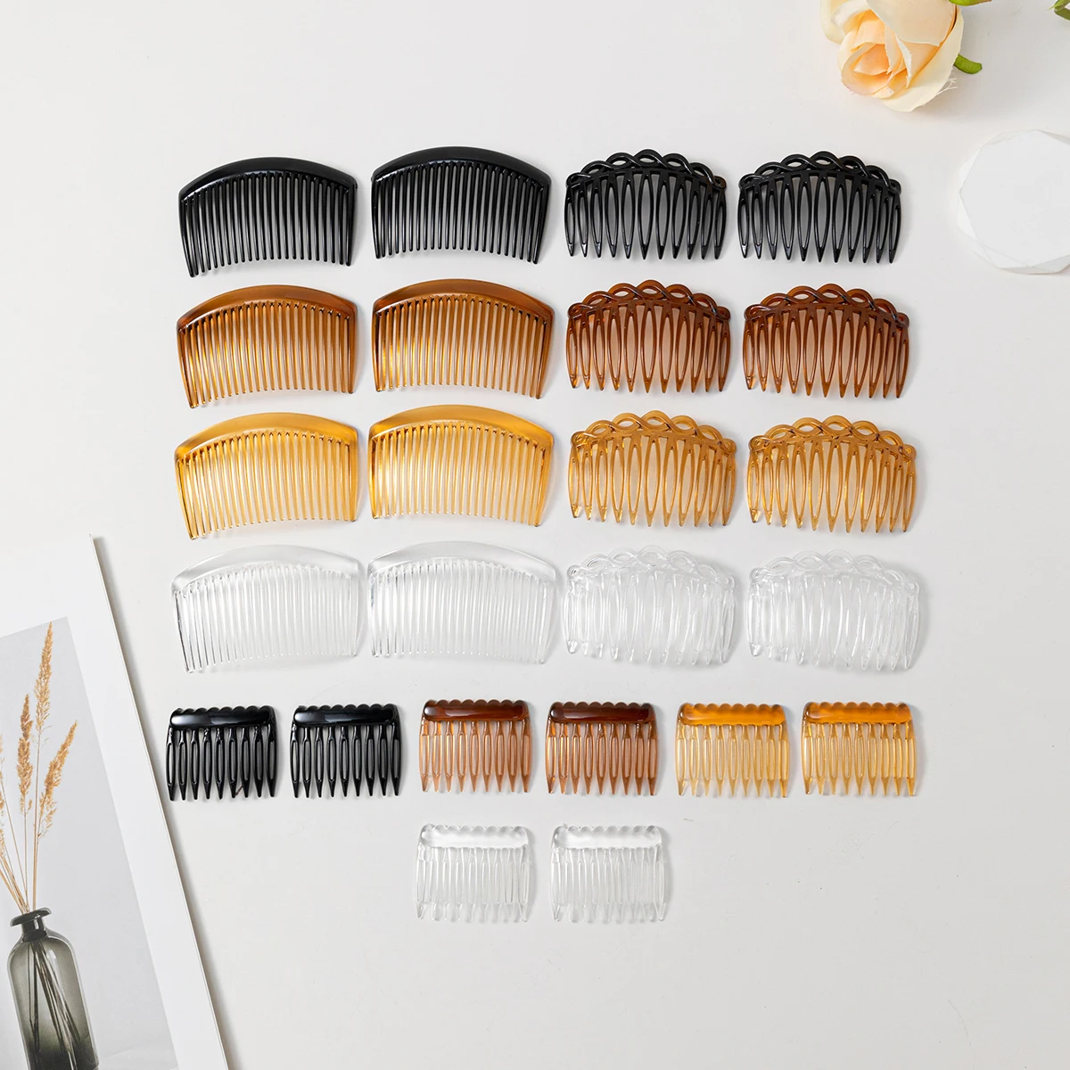 24PCS Simple and Stylish Four Color 9/11/23 Teeth French Twisted Hair Combs For Women and Girls Headwear Hair Accessories