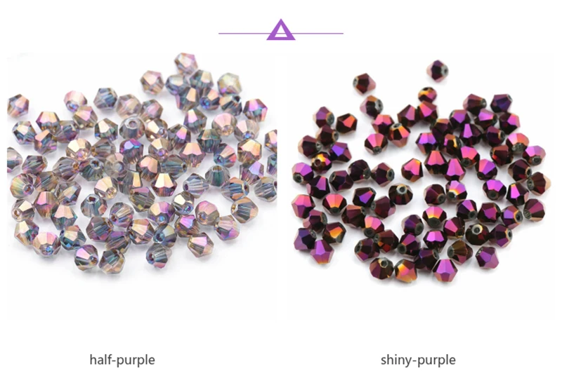 4mm Shiny Metal Color Bicone Beads 5238 Glass Beads Half Plated Color Beads Crystal Jewelry Beads for Jewelry Making 120pcs/Lot
