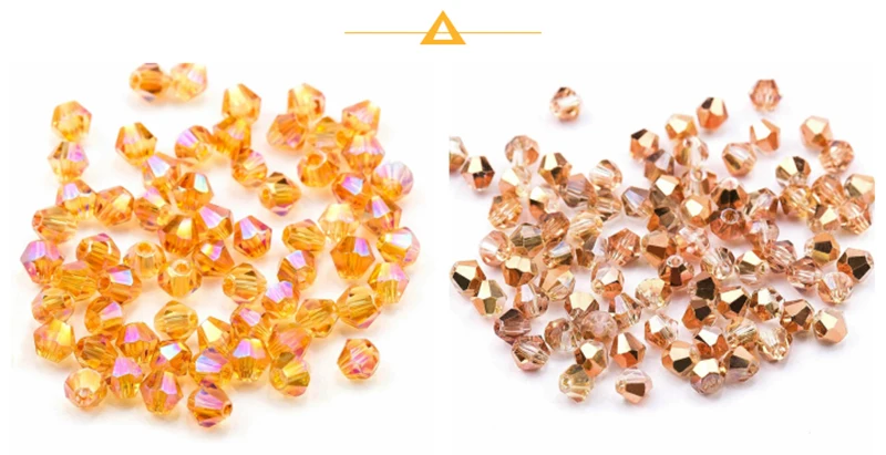 4mm Shiny Metal Color Bicone Beads 5238 Glass Beads Half Plated Color Beads Crystal Jewelry Beads for Jewelry Making 120pcs/Lot