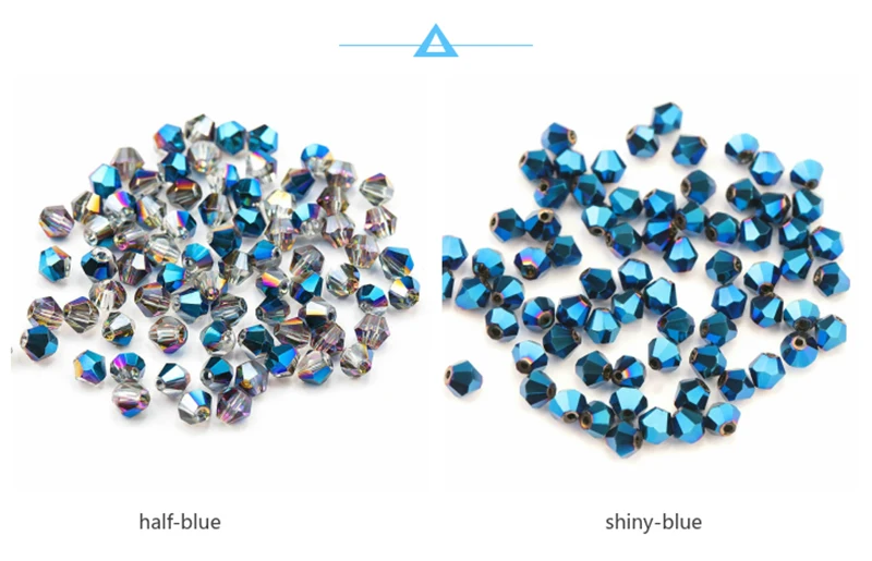 4mm Shiny Metal Color Bicone Beads 5238 Glass Beads Half Plated Color Beads Crystal Jewelry Beads for Jewelry Making 120pcs/Lot