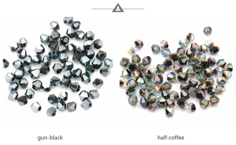 4mm Shiny Metal Color Bicone Beads 5238 Glass Beads Half Plated Color Beads Crystal Jewelry Beads for Jewelry Making 120pcs/Lot