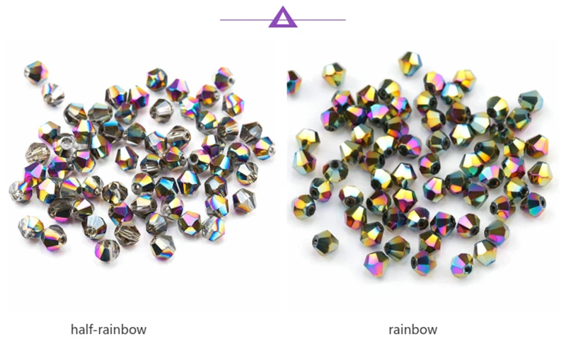 4mm Shiny Metal Color Bicone Beads 5238 Glass Beads Half Plated Color Beads Crystal Jewelry Beads for Jewelry Making 120pcs/Lot