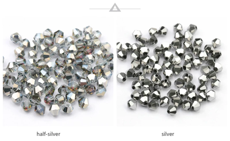 4mm Shiny Metal Color Bicone Beads 5238 Glass Beads Half Plated Color Beads Crystal Jewelry Beads for Jewelry Making 120pcs/Lot