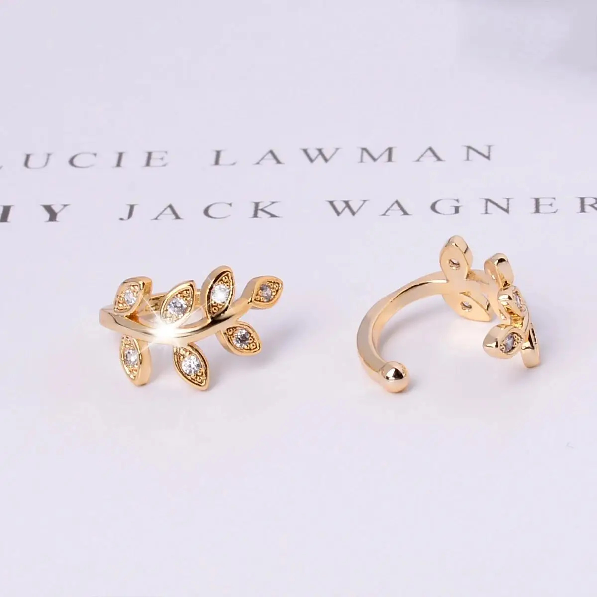 1Pc Fashion Crystal cz Star Leaf Clip Earrings for Women Men Creative Simple C Ear Cuff Non-Piercing Ear Clip 2024 Trend Jewelry